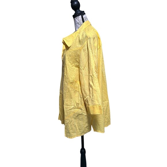 Catherines Women Blouse 2x Top Butter Button Up Vacation Professional Office - Picture 2 of 7